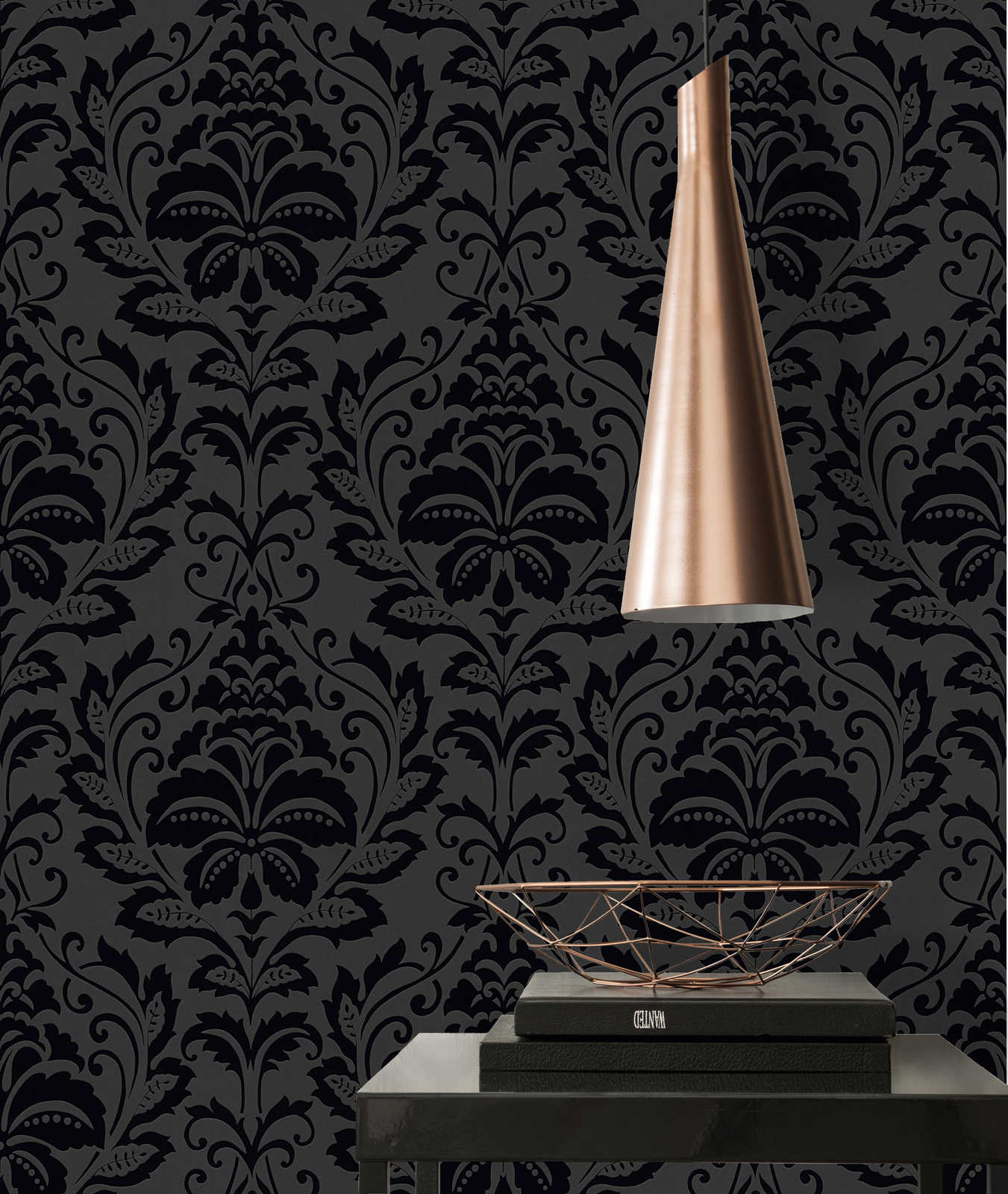 Tapetes Baroka stilā AS Creation 2554-26 melnā krāsā AS Creation