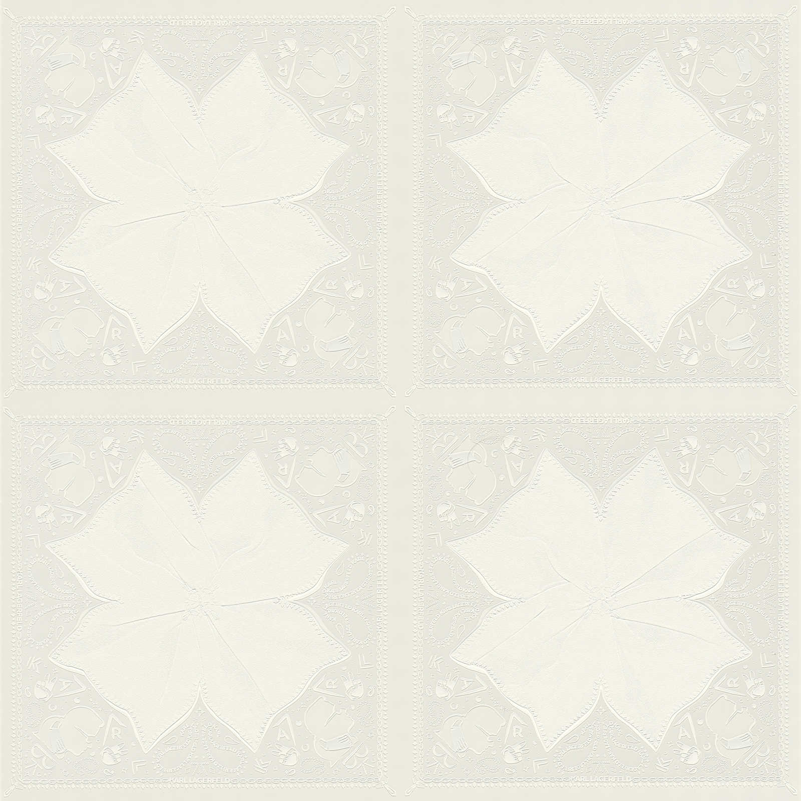 Dizaina tapetes Karl Lagerfeld ar rakstu baltā krāsā, 378451 AS Creation