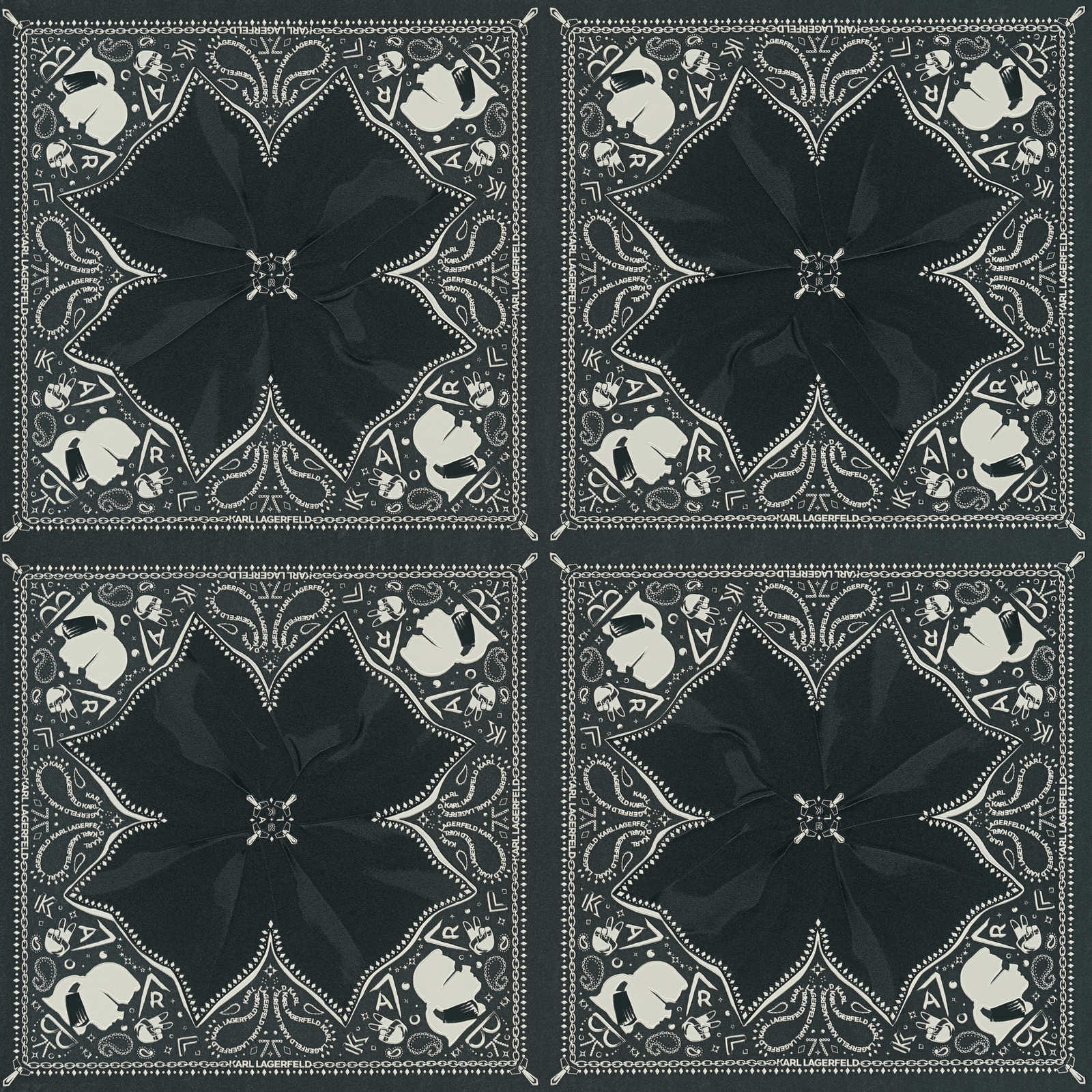 Dizaina tapetes Karl Lagerfeld ar rakstu, melnbaltas, 378452 AS Creation