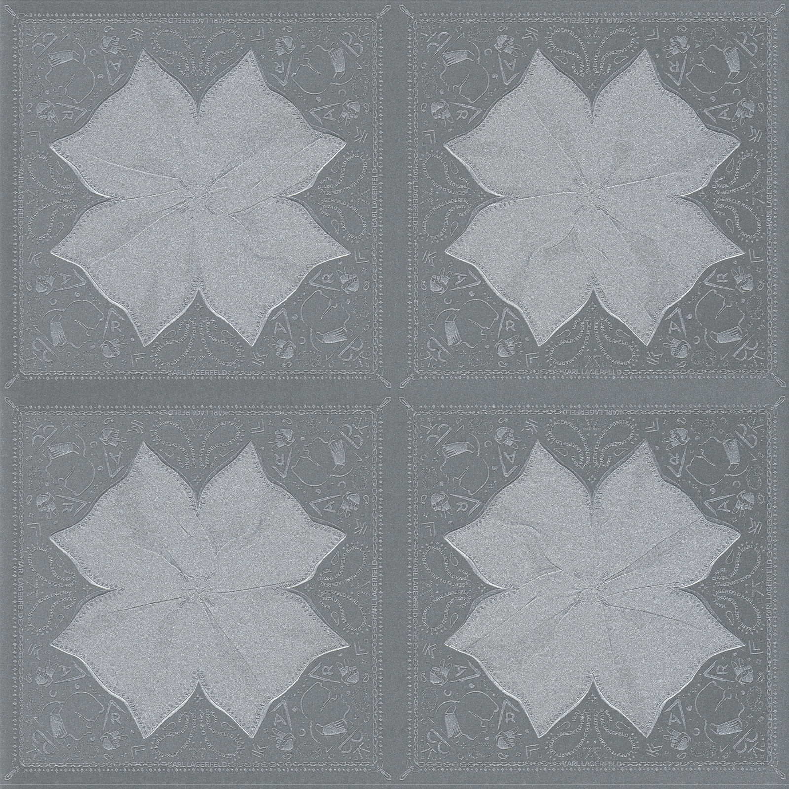 Dizaina tapetes Karl Lagerfeld ar rakstu pelēkā krāsā, 378455 AS Creation
