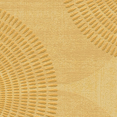 Flizelīna tapetes ar ģeometrisku apļu rakstu, dzeltenas