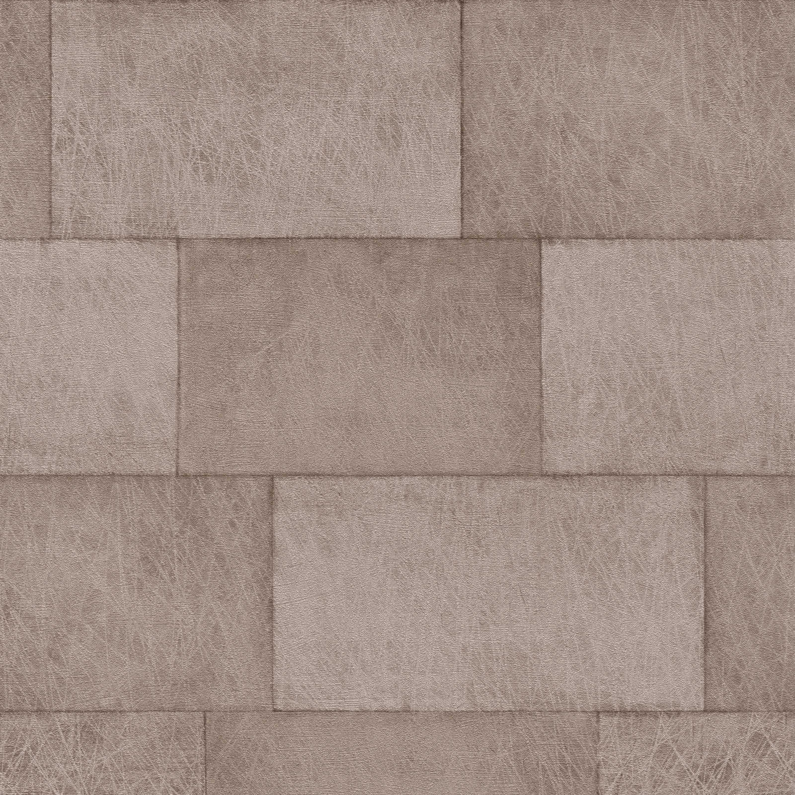 Flizelīna tapetes ar metālisku spīdumu un flīzes rakstu, brūnas 382013 Tapetenshop.lv