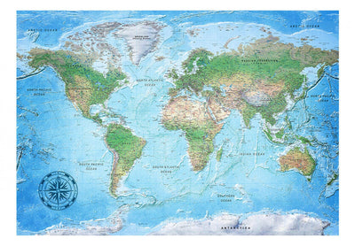 Fototapetes 95019 Pasaules karte: tradicionālā kartogrāfija G-ART