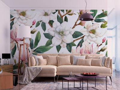Fototapetes Akvarelis un magnolijas 137261