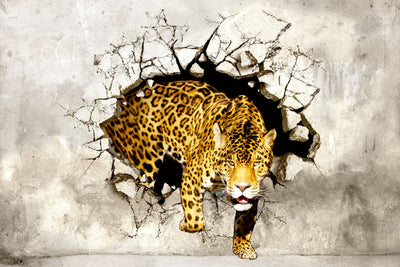 Fototapetes ar dzīvniekiem - Leopards medībās D-ART