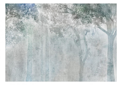 Fototapetes ar mežu gaiši pelēkos un zaļos toņos 131902 G-ART