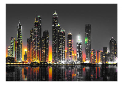 Fototapetes ar nakts skatu uz Dubaiju - Pilsēta tuksnesī, 90559 G-ART