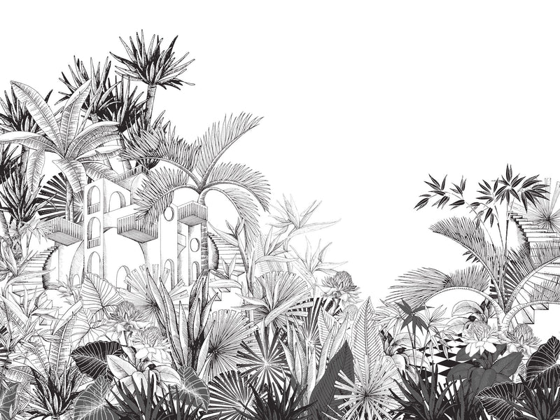 Fototapetes ar palmām (melnbaltas)  2500031 (400x300 cm) RASCH