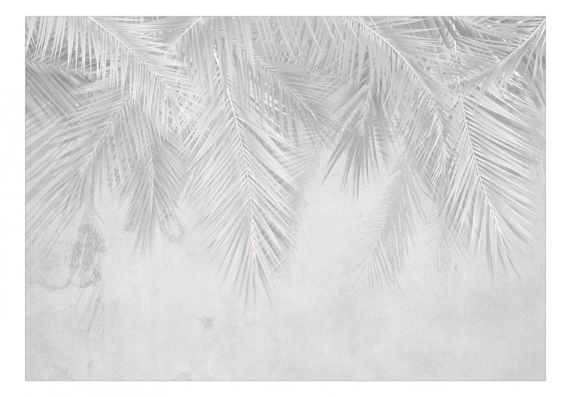Fototapetes ar palmu lapām gaišos toņos, 132186 G-ART