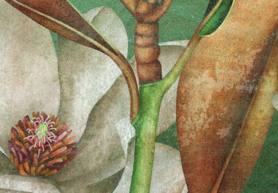 Fototapetes ar tropiskiem ziediem uz zaļa fona, pirmā versija, 143725 G-ART