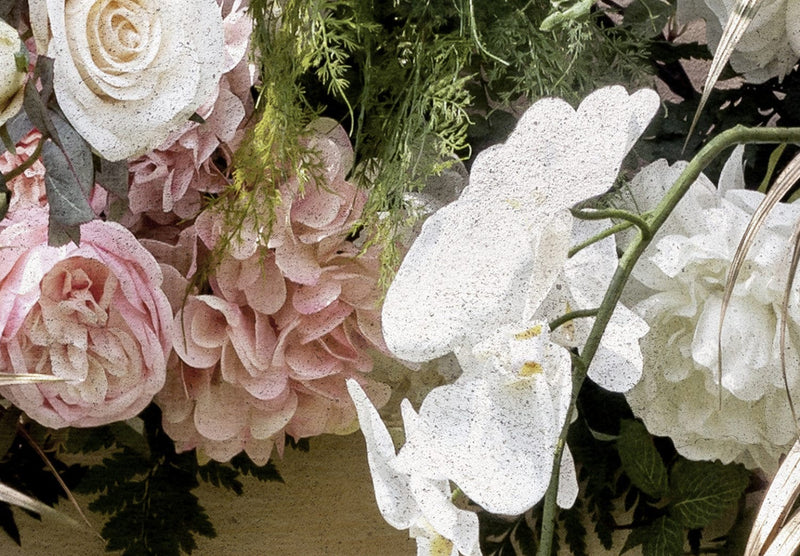 Fototapetes ar tropu un ziedu motīvu brūnos toņos - Saulains brīdis, 138205 G-ART