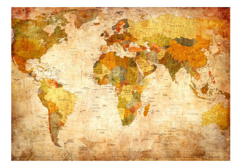 Fototapetes ar vintāža pasaules karti - Visā tās krāšņumā, 59964 G-ART