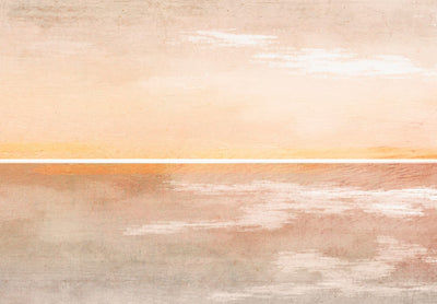 Fototapetes Jūras ainava - saulriets ar nobružātu tekstūru, 143781 G-ART