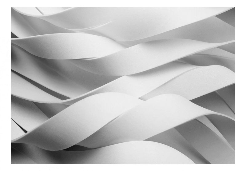 Fototapetes Lentes – 3D abstrakcija baltā krāsā 142073
