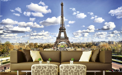 Fototapetes ar satriecoši skaistu Parīzes skatu uz Eifeļa torni D-ART