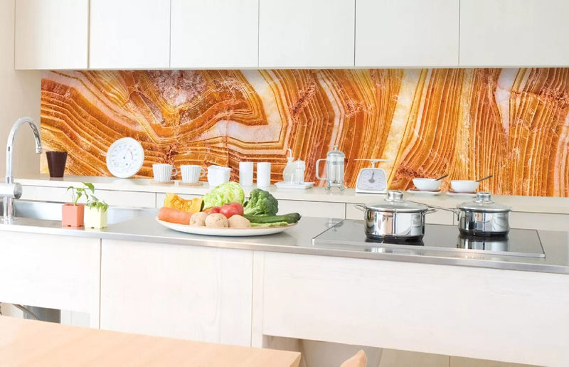 Fototapetes virtuvei ar lamināciju, pašlīmējošas plēve un flizelīns - Agāts (350x60 cm) Art4home