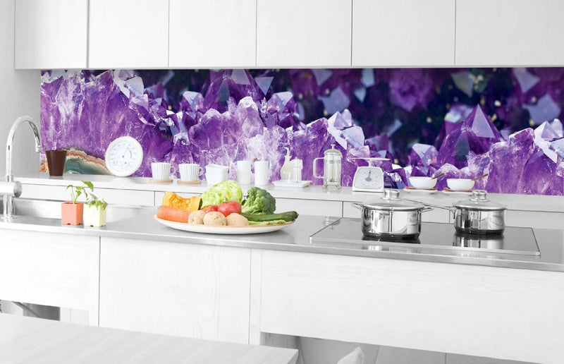 Fototapetes virtuvei ar lamināciju, pašlīmējošas plēve un flizelīns - Ametists (350x60 cm) Art4home