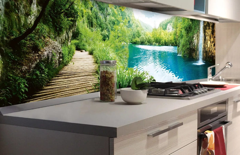 Fototapetes virtuvei ar lamināciju, pašlīmējošas plēve un flizelīns - Atpūta mežā  (180x60 cm) Art4home