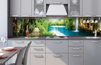 Fototapetes virtuvei ar lamināciju, pašlīmējošas plēve un flizelīns - Atpūta mežā  (260x60 cm) Art4home