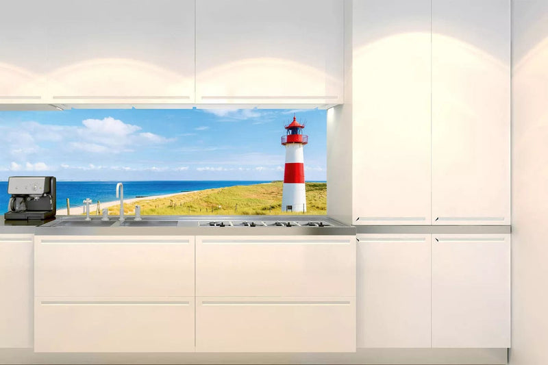 Fototapetes virtuvei ar lamināciju, pašlīmējošas plēve un flizelīns - Bāka jūras krastā (180x60 cm) Art4home
