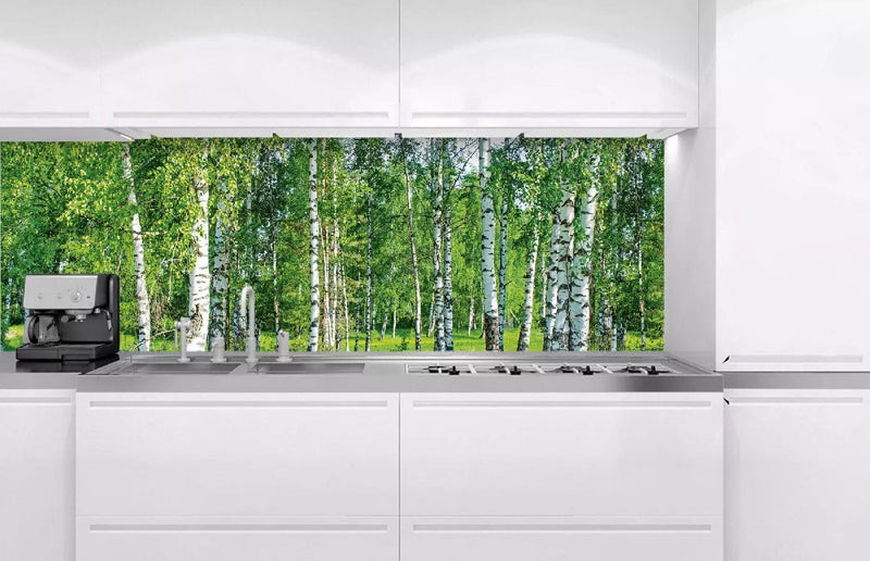 Fototapetes virtuvei ar lamināciju, pašlīmējošas plēve un flizelīns - Bērzu birzs  (180x60 cm) Art4home
