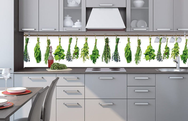Fototapetes virtuvei ar lamināciju, pašlīmējošas plēve un flizelīns - Garšaugi  (260x60 cm) Art4home