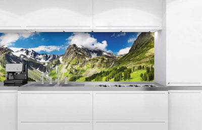 Fototapetes virtuvei ar lamināciju, pašlīmējošas plēve un flizelīns - Kalni  (180x60 cm) Art4home