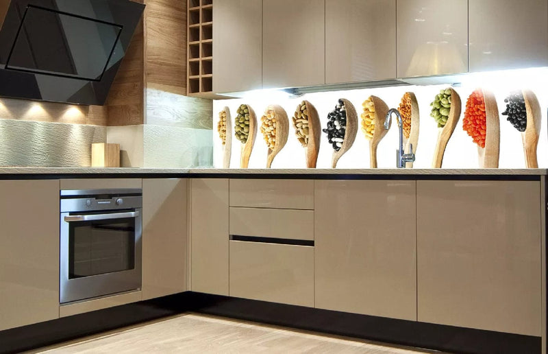 Fototapetes virtuvei ar lamināciju, pašlīmējošas plēve un flizelīns - Karotes  (180x60 cm) Art4home
