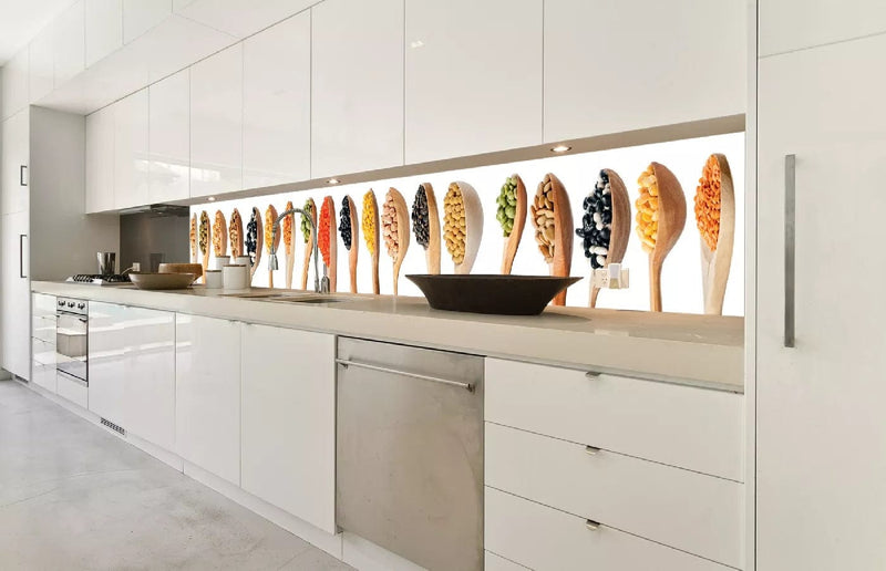 Fototapetes virtuvei ar lamināciju, pašlīmējošas plēve un flizelīns - Karotes (350x60 cm) Art4home