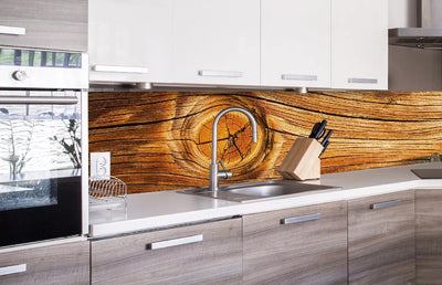 Fototapetes virtuvei ar lamināciju, pašlīmējošas plēve un flizelīns - Koka mezgls  (260x60 cm) Art4home