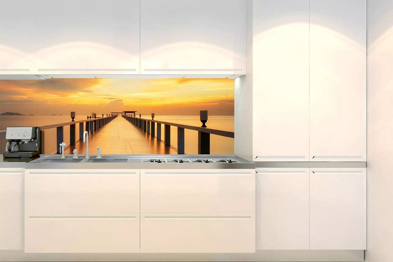 Fototapetes virtuvei ar lamināciju, pašlīmējošas plēve un flizelīns - Koka tilts  (180x60 cm) Art4home