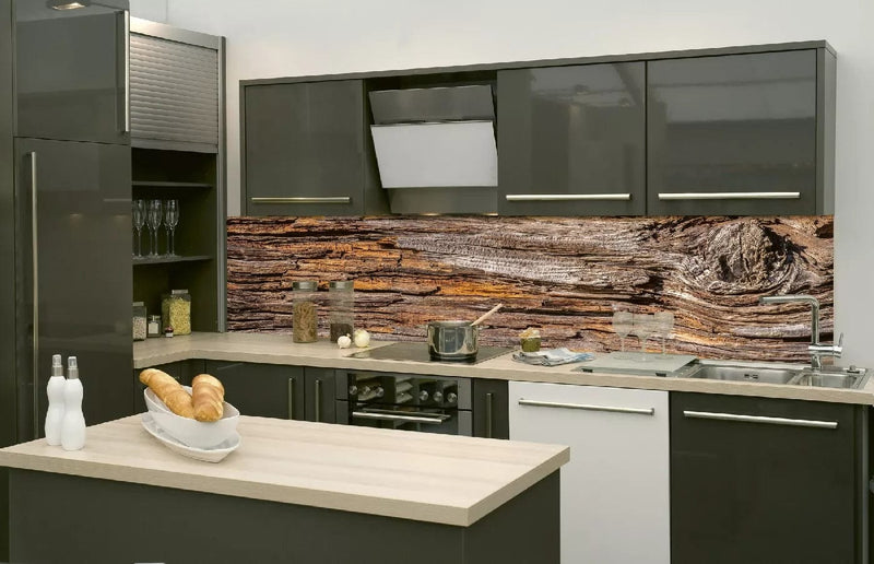 Fototapetes virtuvei ar lamināciju, pašlīmējošas plēve un flizelīns - Koku miza  (260x60 cm) Art4home