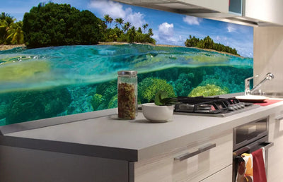 Fototapetes virtuvei ar lamināciju, pašlīmējošas plēve un flizelīns - Koraļļu rifs  (180x60 cm) Art4home