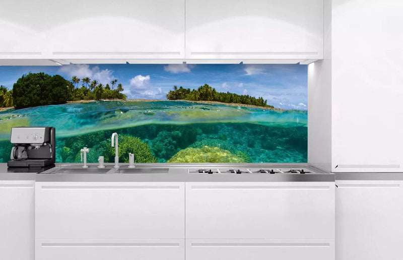 Fototapetes virtuvei ar lamināciju, pašlīmējošas plēve un flizelīns - Koraļļu rifs  (180x60 cm) Art4home
