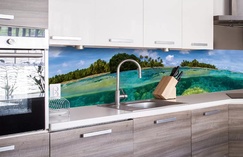 Fototapetes virtuvei ar lamināciju, pašlīmējošas plēve un flizelīns - Koraļļu rifs  (260x60 cm) Art4home