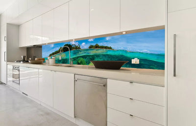 Fototapetes virtuvei ar lamināciju, pašlīmējošas plēve un flizelīns - Koraļļu rifs (350x60 cm) Art4home