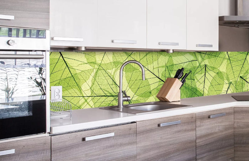 Fototapetes virtuvei ar lamināciju, pašlīmējošas plēve un flizelīns - Lapu dzīslas  (260x60 cm) Art4home