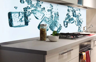 Fototapetes virtuvei ar lamināciju, pašlīmējošas plēve un flizelīns - Ledus gabaliņi  (180x60 cm) Art4home