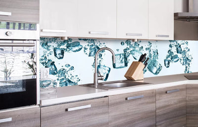 Fototapetes virtuvei ar lamināciju, pašlīmējošas plēve un flizelīns - Ledus gabaliņi  (260x60 cm) Art4home