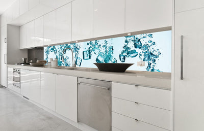 Fototapetes virtuvei ar lamināciju, pašlīmējošas plēve un flizelīns - Ledus gabaliņi (350x60 cm) Art4home
