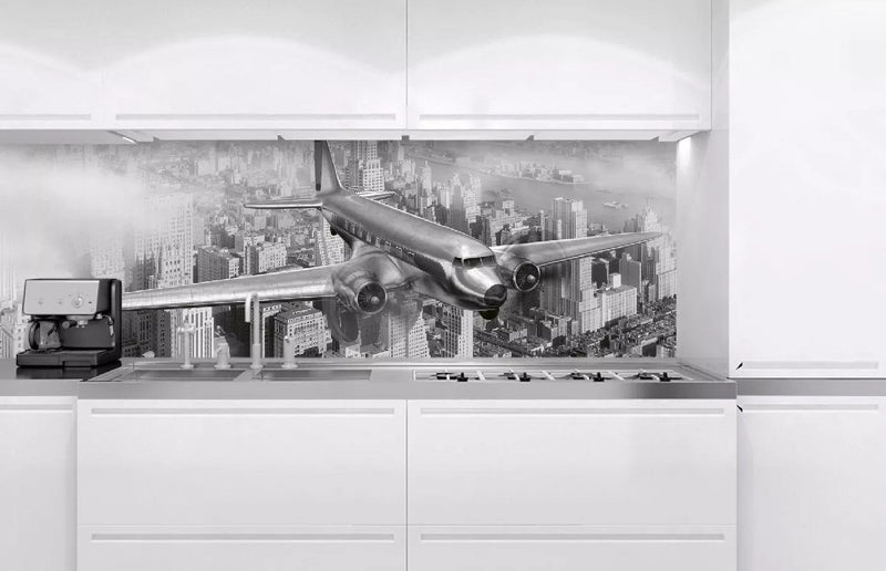 Fototapetes virtuvei ar lamināciju, pašlīmējošas plēve un flizelīns - Lidmašīna  (180x60 cm) Art4home