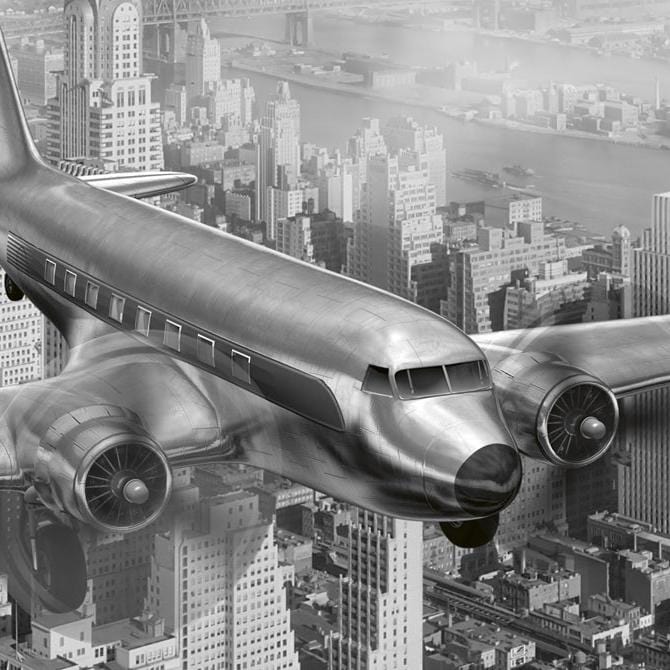 Pašlīmējošas fototapetes virtuvei - Lidmašīna  (180x60 cm) Art4home