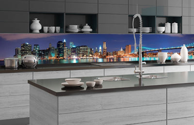 Fototapetes virtuvei ar lamināciju, pašlīmējošas plēve un flizelīns - Manhetena (350x60 cm) Art4home