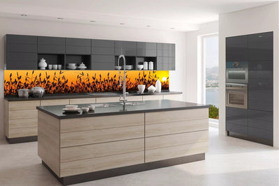 Fototapetes virtuvei ar lamināciju, pašlīmējošas plēve un flizelīns - Niedres (350x60 cm) Art4home