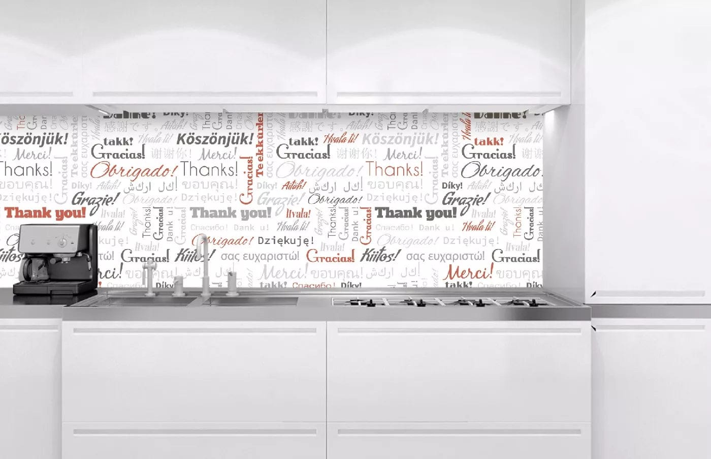 Pašlīmējošas fototapetes virtuvei - Paldies  (180x60 cm) Art4home