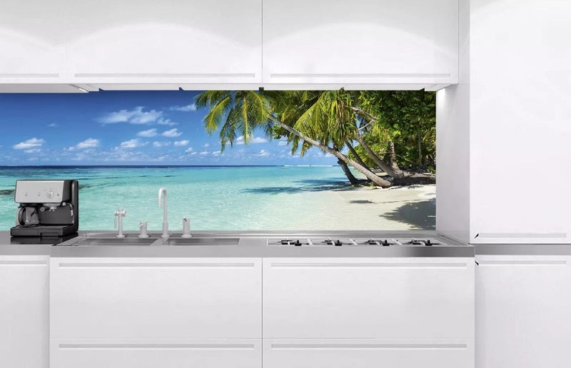 Fototapetes virtuvei ar lamināciju, pašlīmējošas plēve un flizelīns - Paradīzes pludmale  (180x60 cm) Art4home