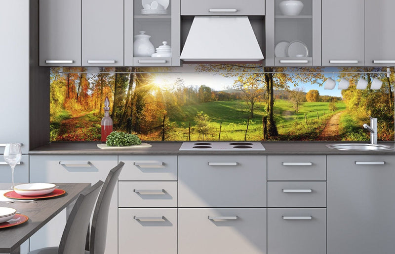 Fototapetes virtuvei ar lamināciju, pašlīmējošas plēve un flizelīns - Pļava  (260x60 cm) Art4home