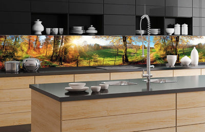 Fototapetes virtuvei ar lamināciju, pašlīmējošas plēve un flizelīns - Pļava (350x60 cm) Art4home