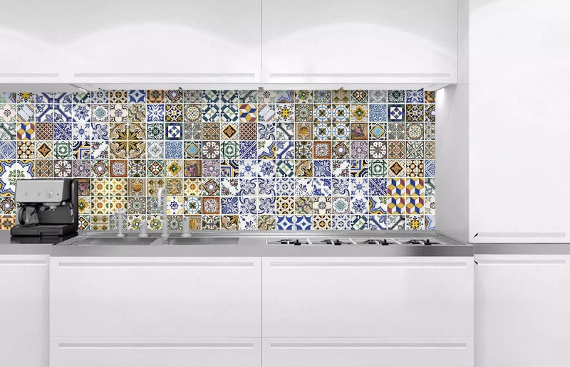 Fototapetes virtuvei ar lamināciju, pašlīmējošas plēve un flizelīns - Portugāles flīzes  (180x60 cm) Art4home