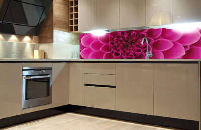 Fototapetes virtuvei ar lamināciju, pašlīmējošas plēve un flizelīns - Rozā dālija  (180x60 cm) Art4home